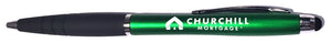Plastic Twist Pen with Grip and Stylus - Pack of 25