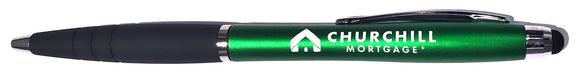 Plastic Twist Pen with Grip and Stylus - Pack of 25